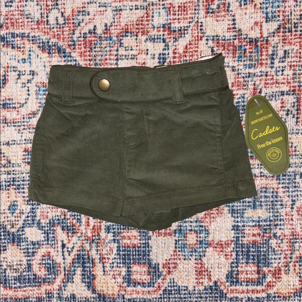 Cadets Corduroy Shorts in Green SZ 1/2 NWT